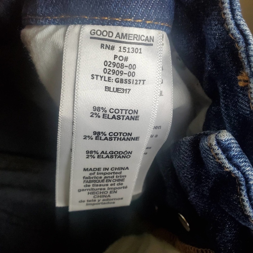 Good American Medium Blue Distressed Boyfriend Jeans - Picture 2 of 12